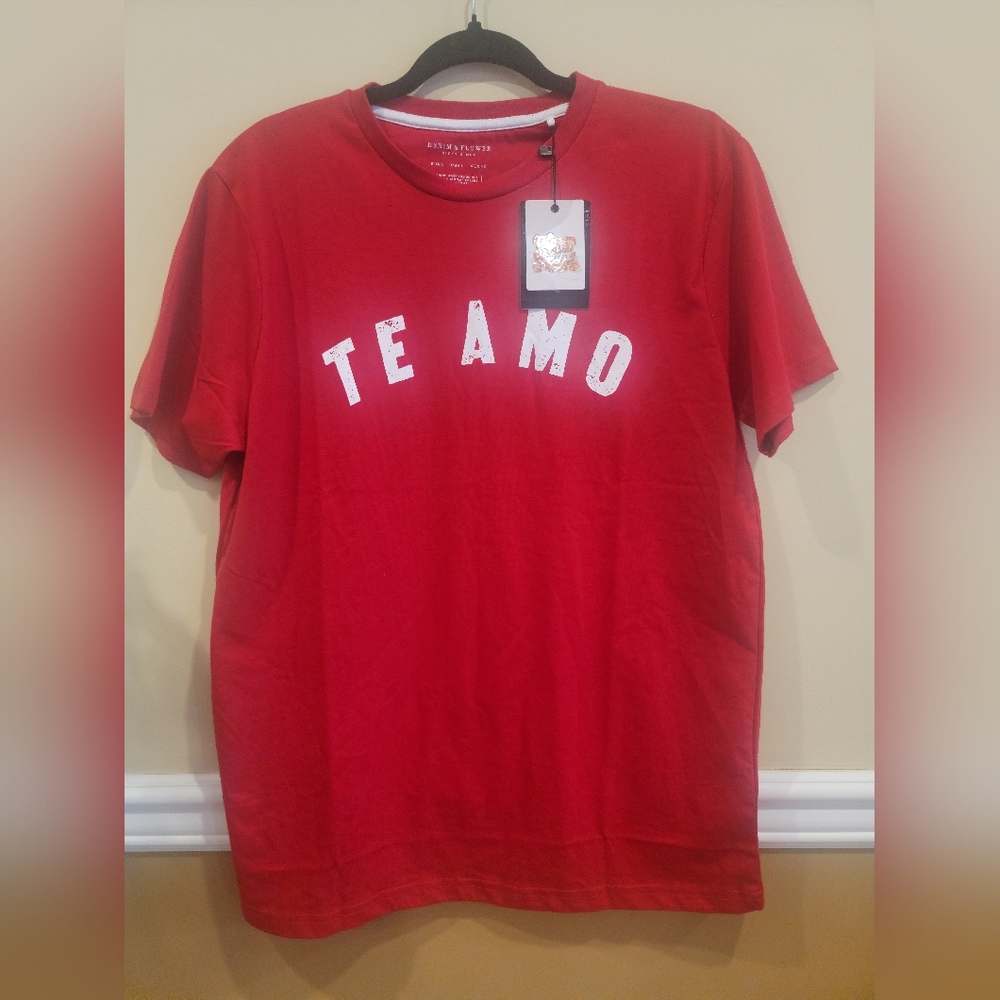 Denim & Flower men's Te Amo t-shirt,  red, size L